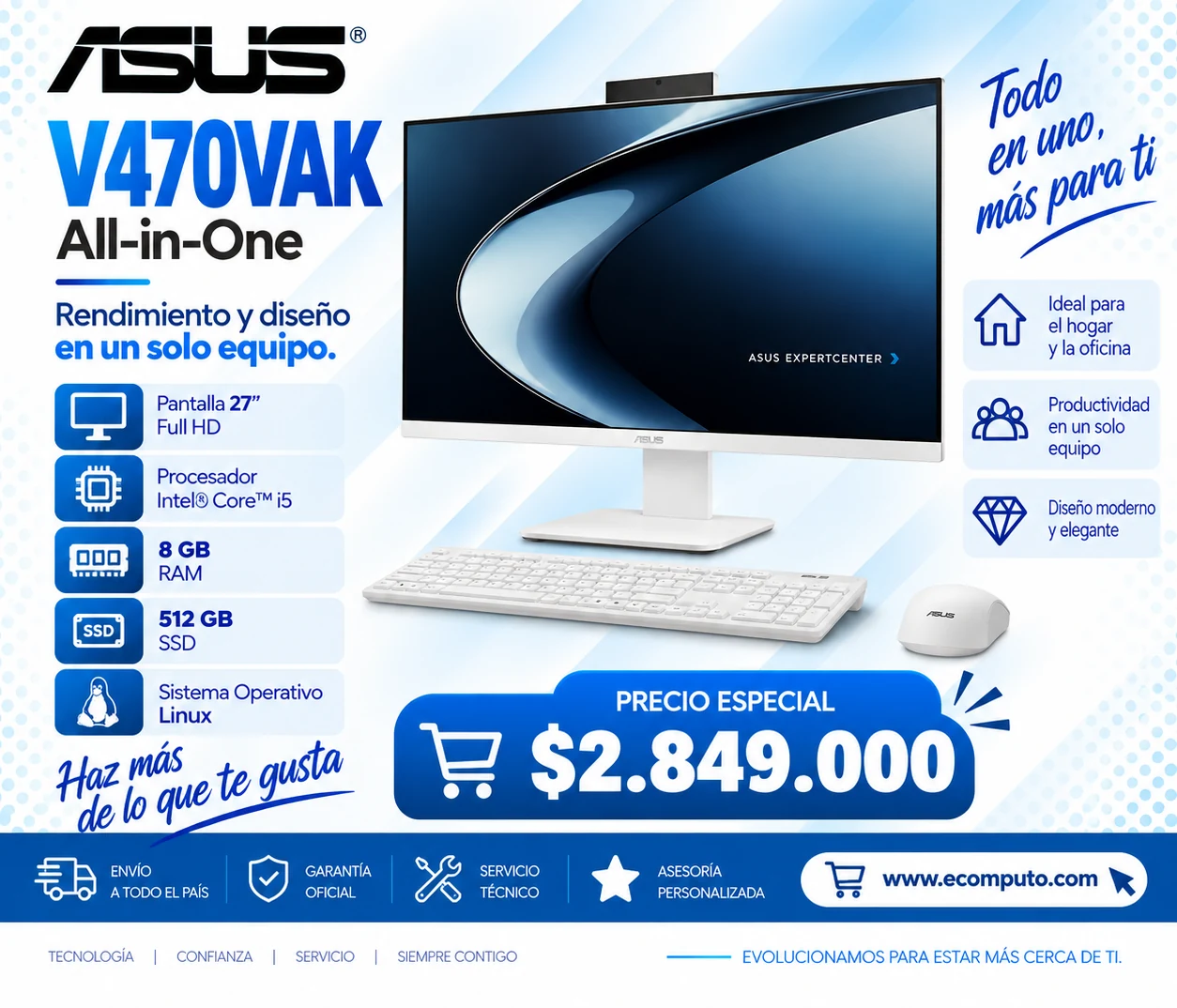Arte de ASUS V470VAK, con su precio y ficha técnica